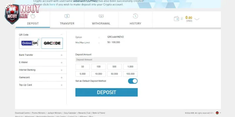 W88 - Thương hiệu cá cược bóng đá, casino trực tuyến đẳng cấp quốc tế 6 Hướng dẫn nạp tiền cược vào W88 website chính chủ