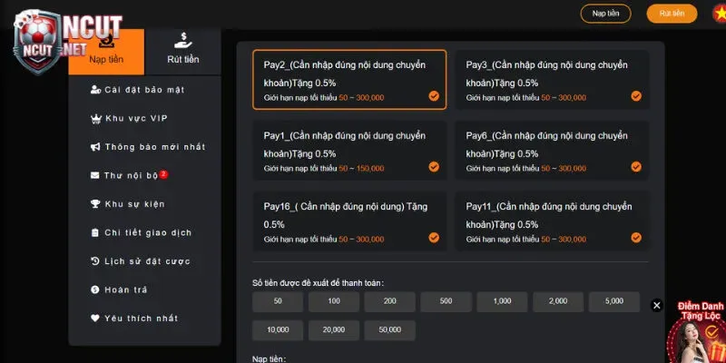 23Win - Quy Trình Nạp Và Rút Tiền Chuẩn Xác Cho Tân Thủ 3 Nạp tiền 23Win - Bắt đầu hành trình khám phá thế giới game